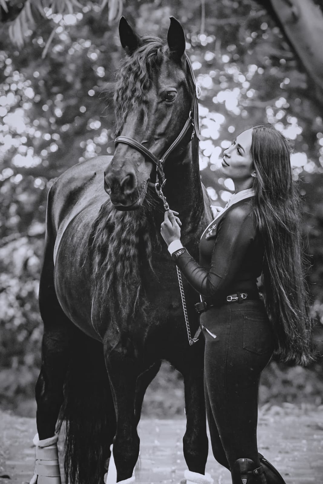 Rider with her horse